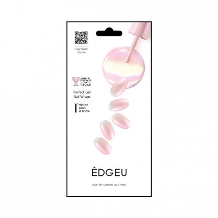 ÉDGEU gélové nalepovacie nechty, Mirror Milk Pink, 16 ks