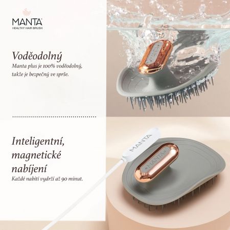 MANTA sonická pulzujúca kefa pre zdravé vlasy, Ocean Blue