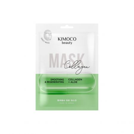 Kimoco Beauty hydratačná, vyhladzujúca maska na tvár s kolagénom a aloe vera, 23ml
