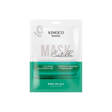 Kimoco Beauty hydratačná, upokojujúca pleť. maska ​​s centellou asiaticou a trehalosou, 23ml