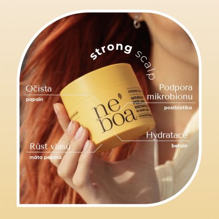 Neboa enzymatický peeling na pokožku hlavy pre rast vlasov s papaínom a AHA kyselinami, 150ml