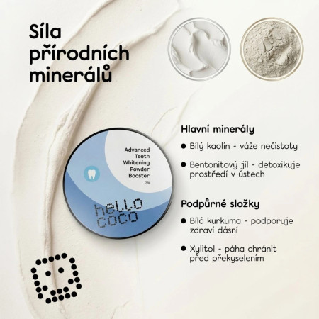 hello coco prášok na bielenie zubov Booster, 30g