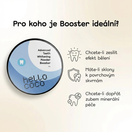 hello coco prášok na bielenie zubov Booster, 30g