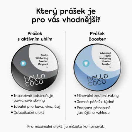hello coco prášok na bielenie zubov Booster, 30g