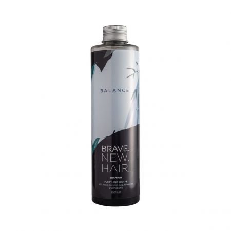 Brave New Hair bezsulfátový čistiaci šampón na mastné a citlivé vlasy, Balance, 250ml