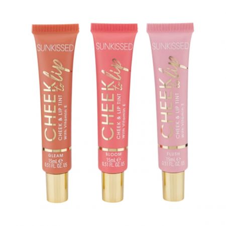 Sunkissed multifunkčné krémové tinty na tvár a pery Cheek To Lip, 3x15ml