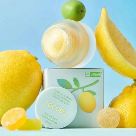 TOCOBO citrónový cukrový peeling a maska ​​na pery Lemon Sugar Scrub Lip Mask, 20ml