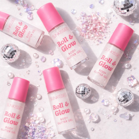 Sunkissed trblietky na telo v gélovom Roll On, Roll & Glow Body Glitter Gél, 30ml