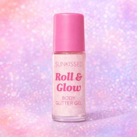 Sunkissed trblietky na telo v gélovom Roll On, Roll & Glow Body Glitter Gél, 30ml