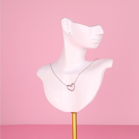 Náhrdelník so srdiečkom Stainless Steel - strieborný