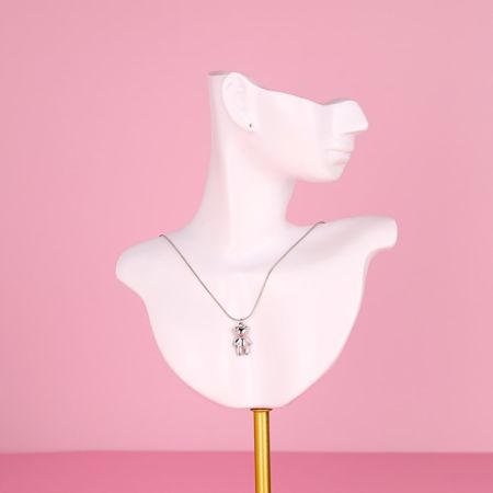 Náhrdelník s medvedíkom Stainless Steel - strieborný