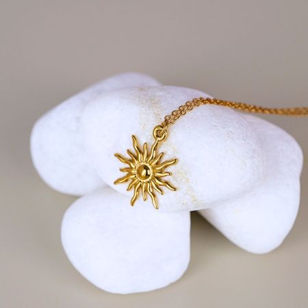 Náhrdelník so slniečkom Stainless Steel - zlatý