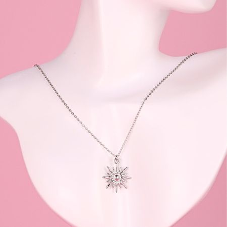 Náhrdelník so slniečkom Stainless Steel - strieborný