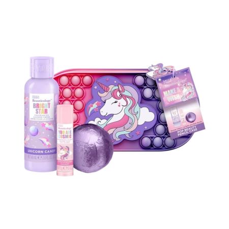 Baylis & Harding darčeková sada starostlivosti o telo a pery v Pop It púzdre Unicorn, 3ks