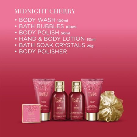 Baylis & Harding darčeková sada starostlivosti o telo Midnight Cherry, 6 ks