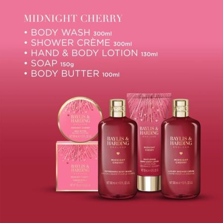 Baylis & Harding darčeková sada starostlivosti o telo Midnight Cherry, 5 ks
