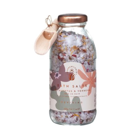 Wanderflower revitalizujúca kúpeľová soľ pre unavené telo Eucalyptus & Verbena, 400g