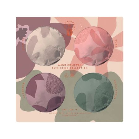 Wanderflower darčeková sada šumivých bômb do kúpeľa, 4ks