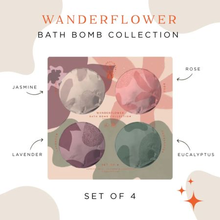Wanderflower darčeková sada šumivých bômb do kúpeľa, 4ks