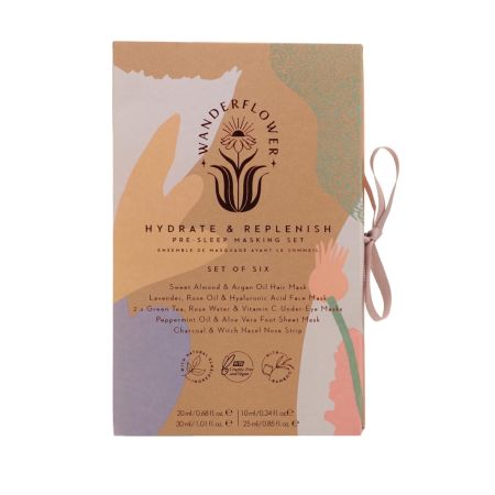 Wanderflower darčeková sada hydratačných a regeneračných masiek pred spaním, 6ks