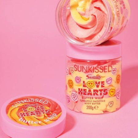 Sunkissed šľahané telové maslo Love Hearts Butter Whip, Pineapple Smoothie, 200g