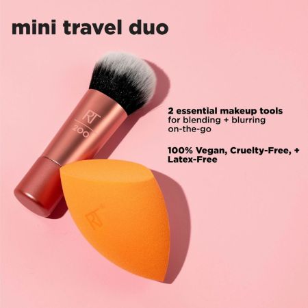 Real Techniques set štetca + penovej hubičky Mini Travel Duo, 2 ks