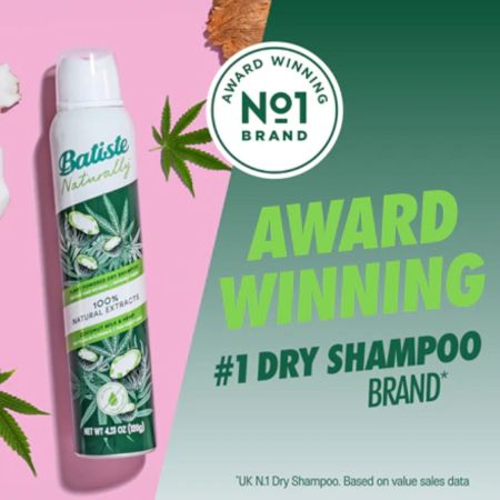 Batiste Naturally suchý šampón Coconut & Hemp, 200 ml