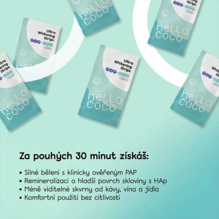 hello coco ultra bieliace pásky na zuby, PAP Ultra Whitening strips 