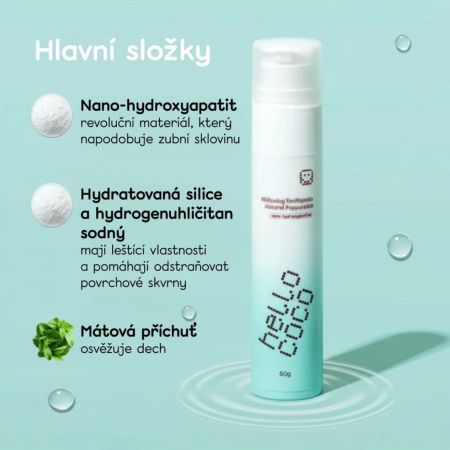 hello coco bieliaca zubná pasta n-HA peppermint, 60g