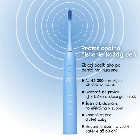 hello coco náhradné hlavice – modré, Electric Toothbrush Head Blue, 2ks