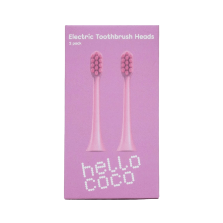 hello coco náhradné hlavice – rúžové, Electric Toothbrush Head Pink, 2ks