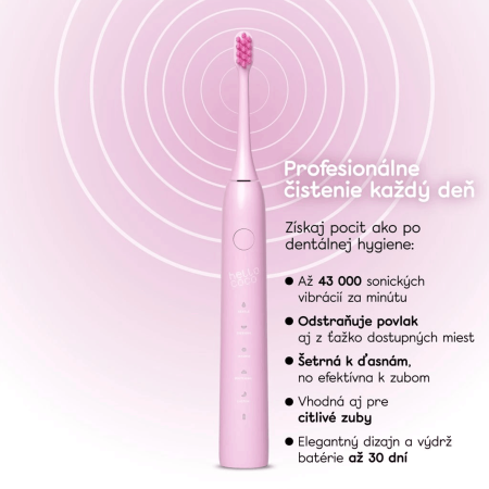 hello coco elektrický zubní kartáček – růžový, Electric Toothbrush Pink
