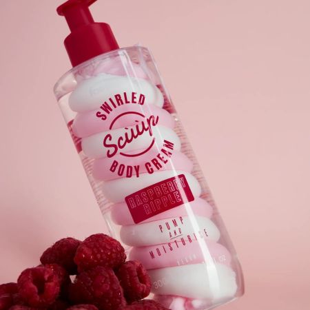 Face Facts krémový telový krém s vôňou maliny, Scuup - Raspberry Ripple Swirled Body Cream, 300ml