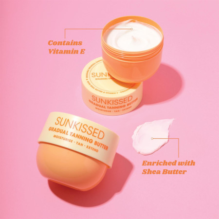 Sunkissed samoopaľovacie telové maslo s bambuckým maslom a vitamínem E, Gradual Tanning Butter, 200ml 