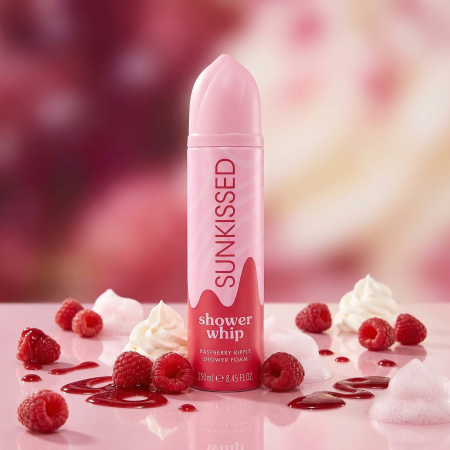 Sunkissed šľahačková sprchová pena Shower Whip Raspberry Ripple, 250ml