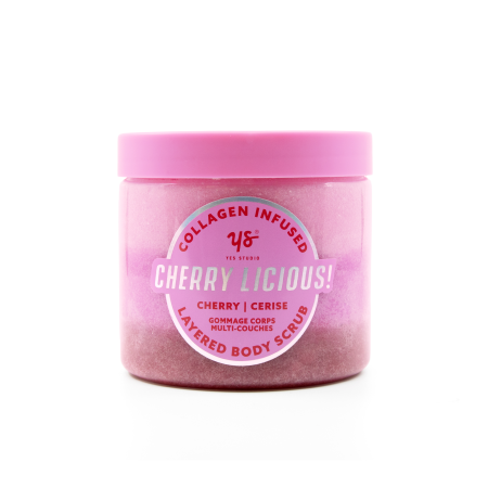 Yes Studio vyživujúci telový peeling s vôňou čerešne, Cherry Licious, 600g