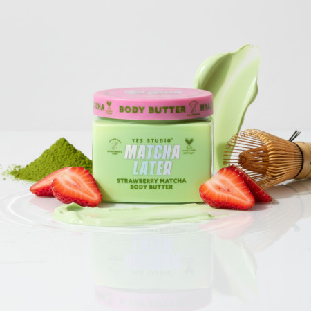 Yes Studio šľahané telové maslo, Strawberry Matcha, 400g