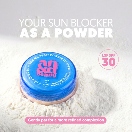 AN&D ochranný zmatňujúci fixačný sypký púder s SPF30, Magic Matte SPF Powder, 10g 
