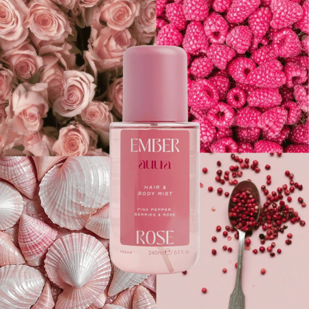 Face Facts voňavá hmla na vlasy a telo, Auura Hair & Body Mist – Ember Rose, 240 ml