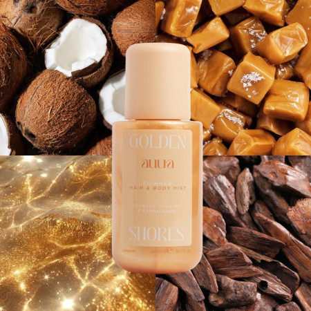 Face Facts voňavá trblietavá hmla na vlasy a telo Auura Shimmer – Golden Shores, 240 ml