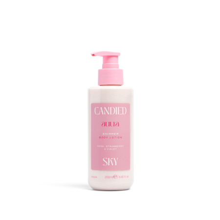 Face Facts trblietavé telové mlieko, Auura Shimmer Body Lotion – Candied Sky, 250 ml