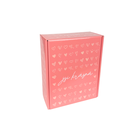 Dárková krabice - box - Jsi krásná, růžová střední