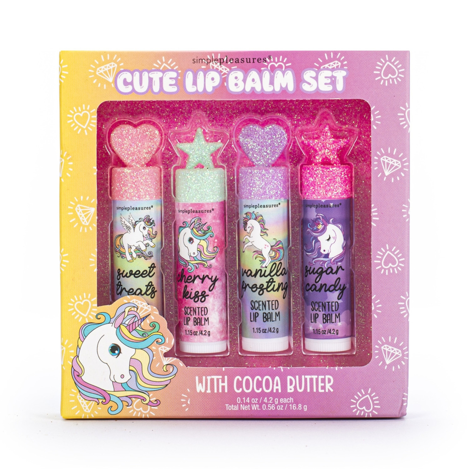 Tri Coastal darčeková sada balzamov na pery s kakaovým maslom vo vianočnom balení, Cute Lip Balm