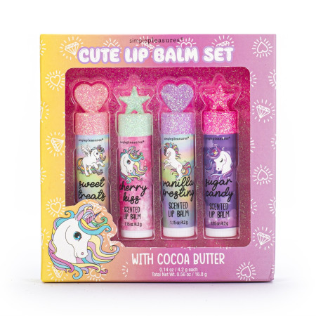 Tri Coastal darčeková sada balzamov na pery s kakaovým maslom vo vianočnom balení, Cute Lip Balm