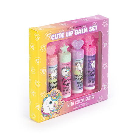 Tri Coastal darčeková sada balzamov na pery s kakaovým maslom vo vianočnom balení, Cute Lip Balm