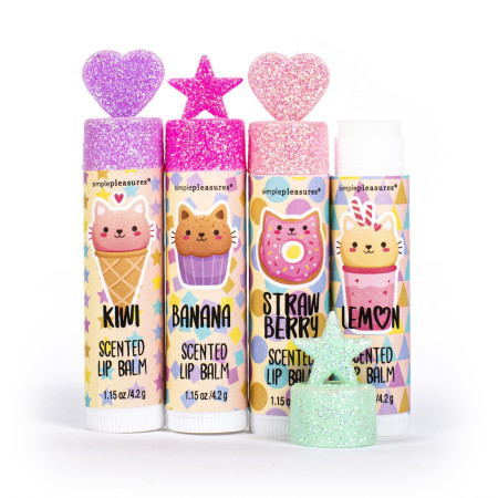 Tri Coastal darčeková sada balzamov na pery s kakaovým maslom vo vianočnom balení, Cute Lip Balm