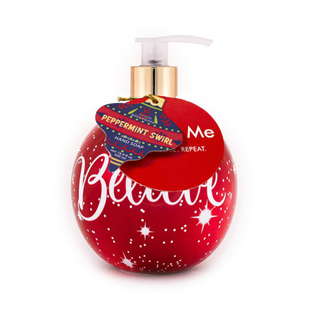 Tri Coastal tekuté mydlo na ruky vo vianočnom dizajne – guľa, Peppermint Swirl I., 500 ml