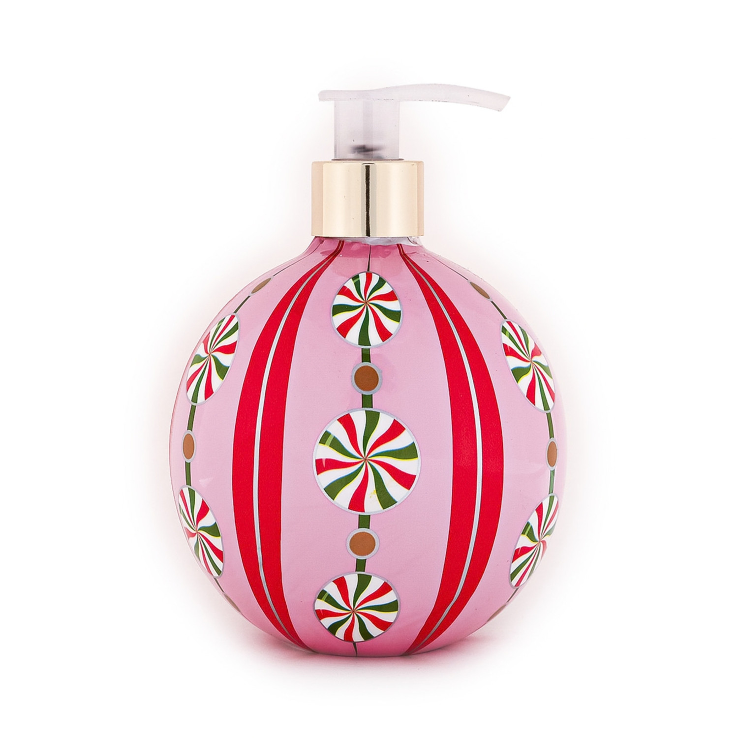 Tri Coastal tekuté mydlo na ruky vo vianočnom dizajne – guľa, Peppermint Swirl II., 500 ml