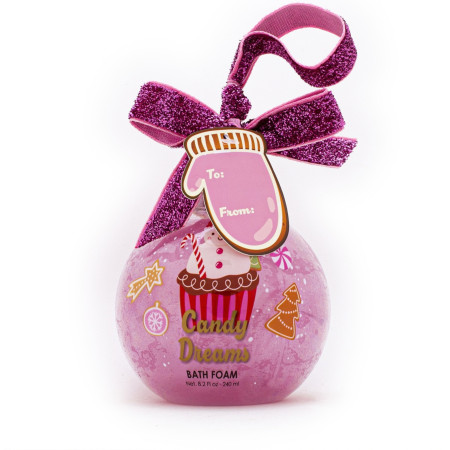 Tri Coastal tekutá pena do kúpeľa vo vianočnom dizajne – guľa, Candy Dreams, 240 ml