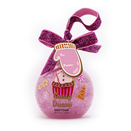 Tri Coastal tekutá pena do kúpeľa vo vianočnom dizajne – guľa, Candy Dreams, 240 ml